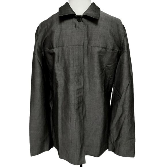 ISDA & CO unisex zip up wool mohair blend shacket gray shirt jacket Size M - Picture 1 of 10